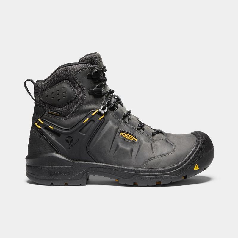 Keen Dover 6" Wp Mens Work Boots Grey/Black NZ (0127-JRBTO)